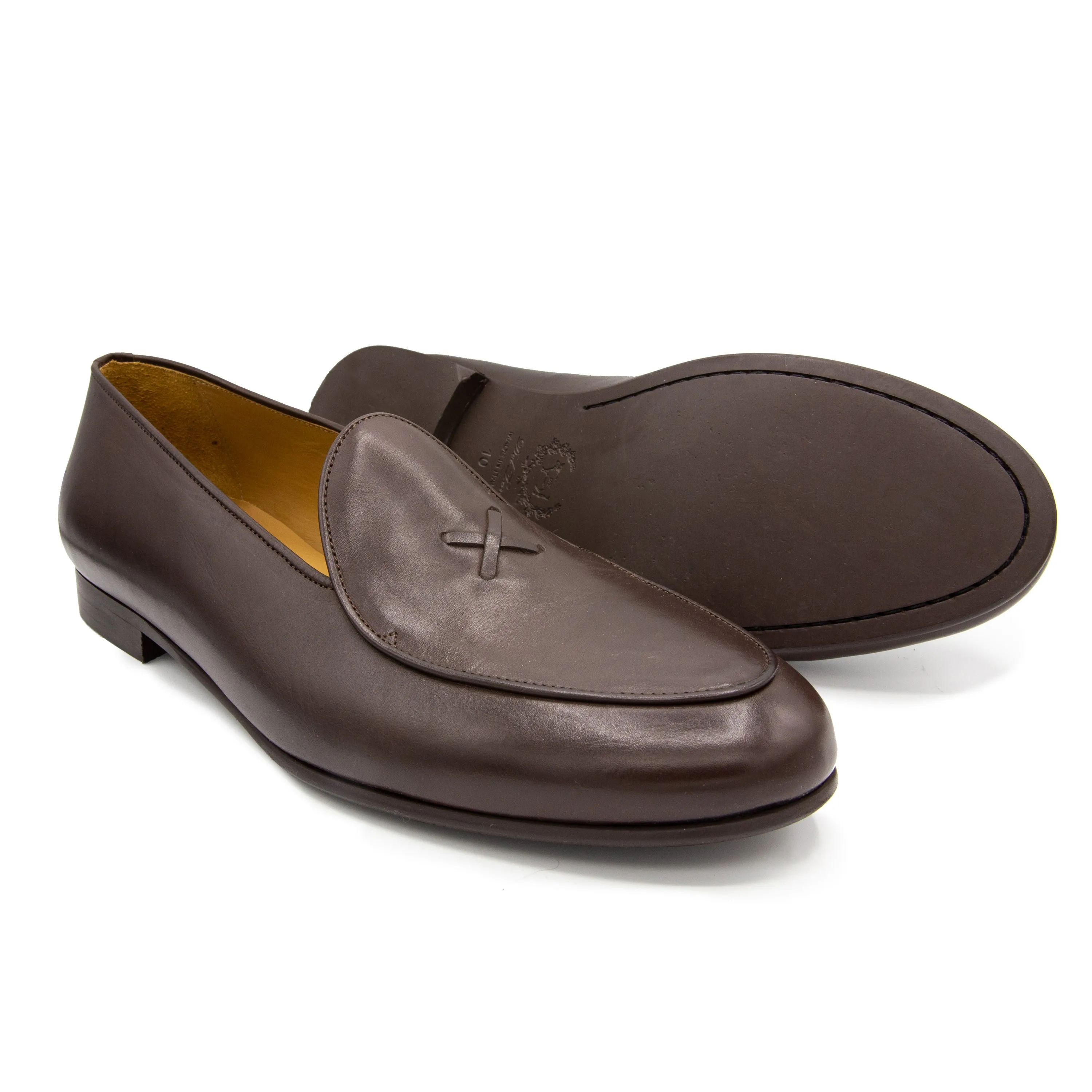 Del Toro Brown Leather Milano Loafer
