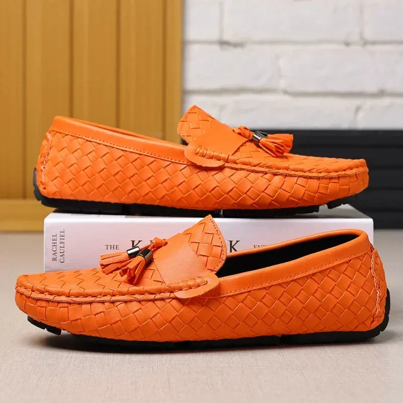 Designer Leather Casual Shoes for Men High Quality Fashion Comfortable Man's Loafers Flats Driving Shoes