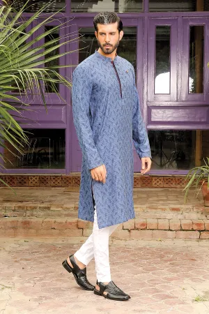 Feather Pattern Jacquard Kurta