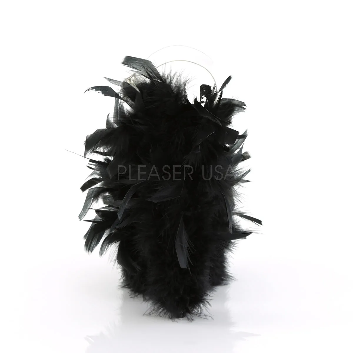 FLAMINGO-808F  Clear/Black Marabou Feather