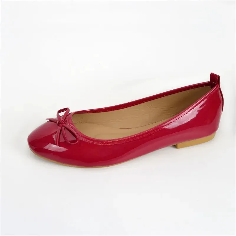 Flat Shoes Women Ballerinas Round Toe Bowtie Slip on Ballet Flats Lazy Loafers Moccasins Ladies Casual Flats Shoes