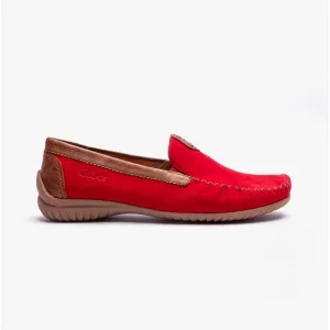 Gabor CALIFORNIA Womens Nubuck Moccasin Loafers Red