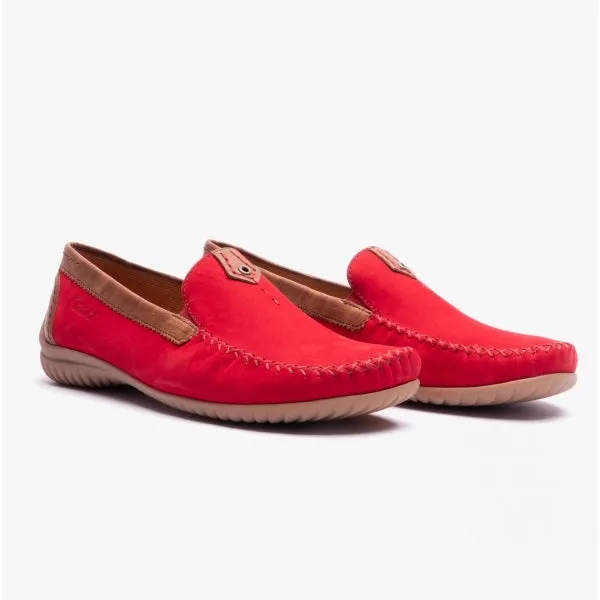 Gabor CALIFORNIA Womens Nubuck Moccasin Loafers Red