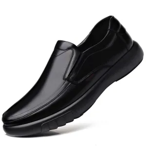 Genuine Leather Microfiber shoes Soft Anti-slip Rubber Loafers Man Casual Leather Shoes