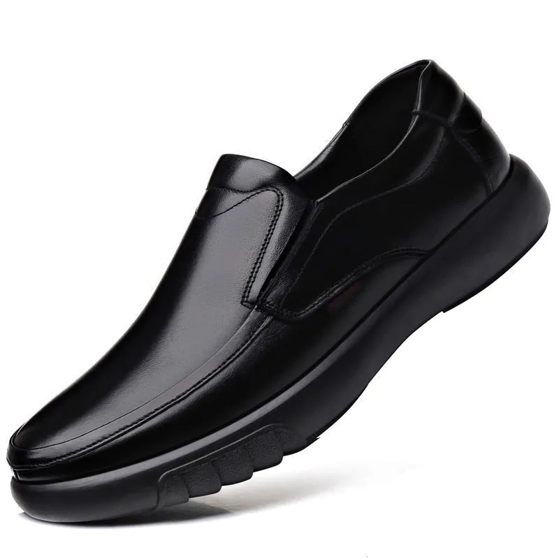 Genuine Leather Microfiber shoes Soft Anti-slip Rubber Loafers Man Casual Leather Shoes
