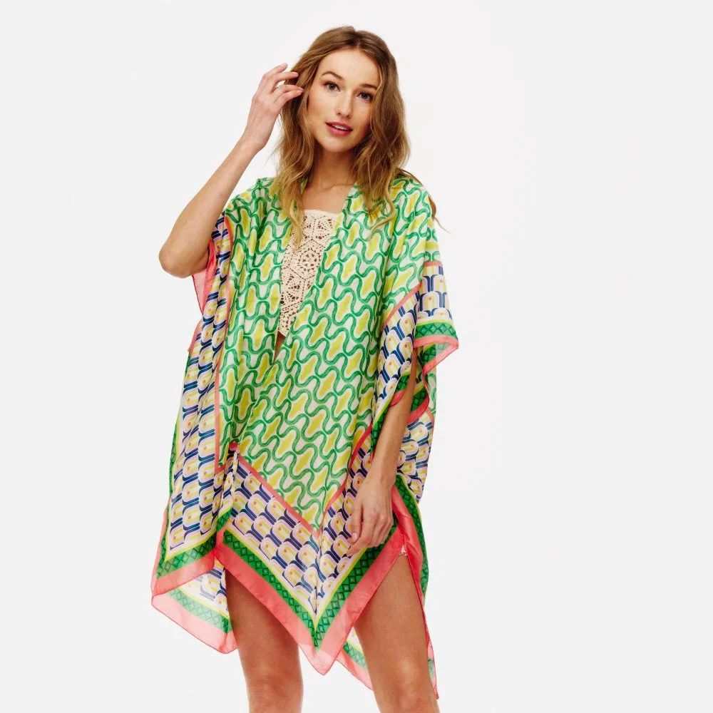 Geometric Print Kimono