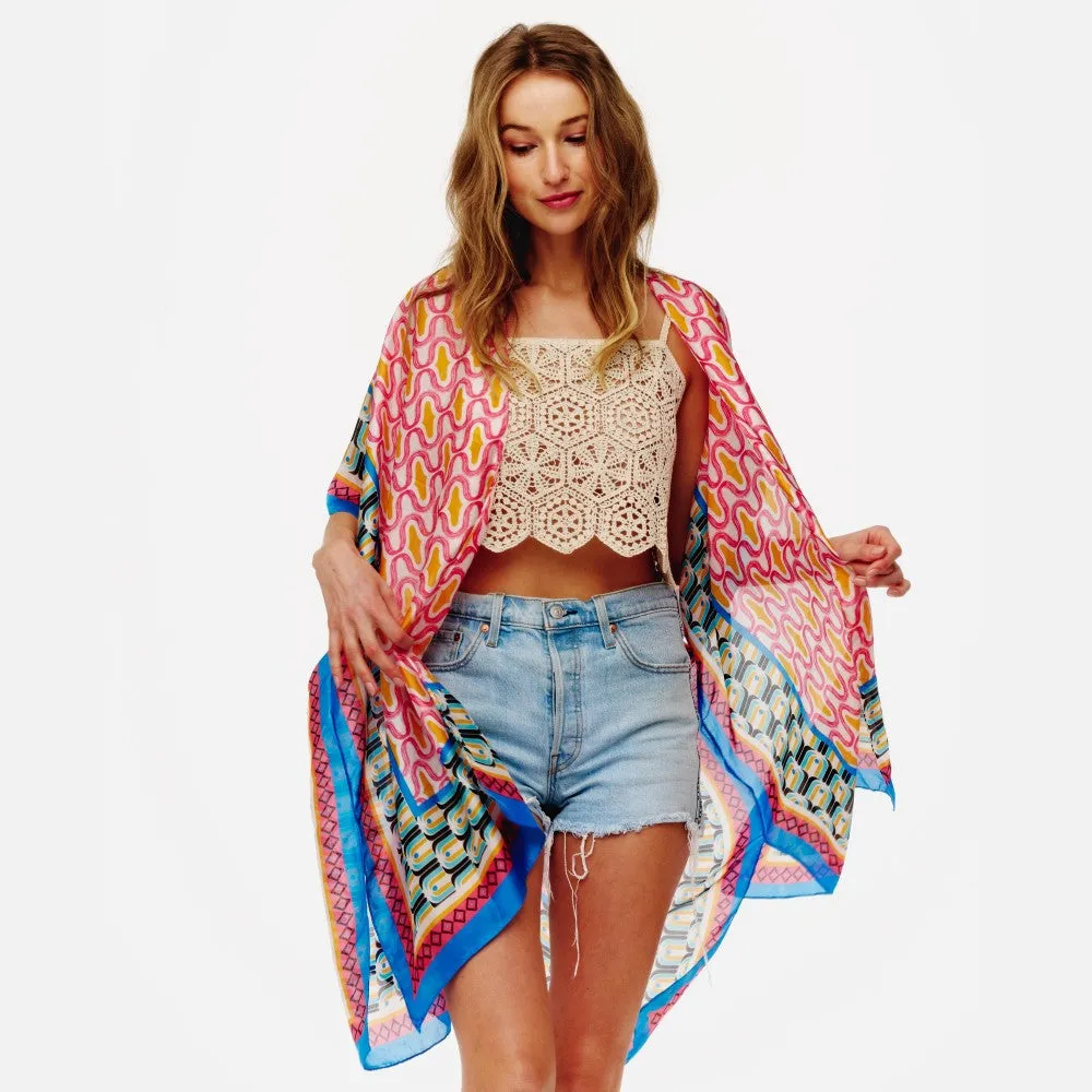 Geometric Print Kimono