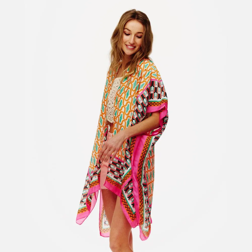 Geometric Print Kimono