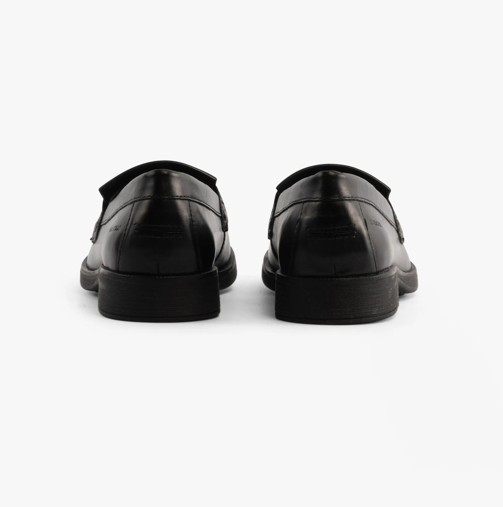 GEOX JR AGATA Girls Moccasin Tassel School Shoes Black