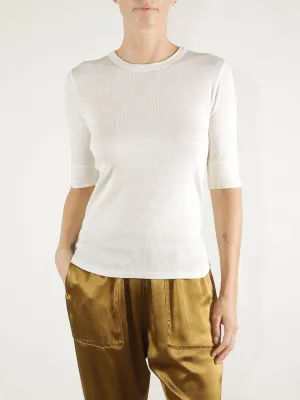 Giada Slim Crew in Lightweight Rib - Stone