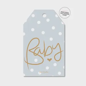 Gift Tag - Spotty Blue Baby