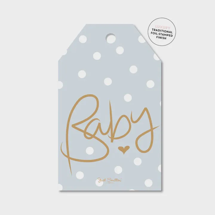 Gift Tag - Spotty Blue Baby