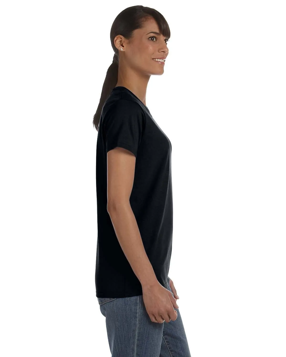 Gildan Ladies Lightweight 100% Cotton T-Shirt | Black