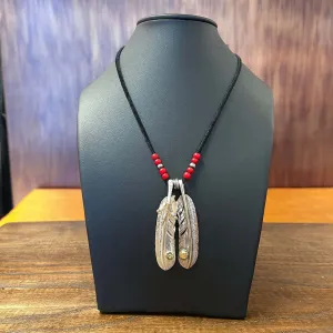 Goros Double Feather Setup With Leather Cord