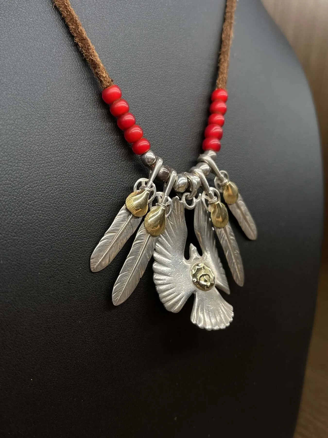Goros Eagle Pendant Setup With Leather Cord