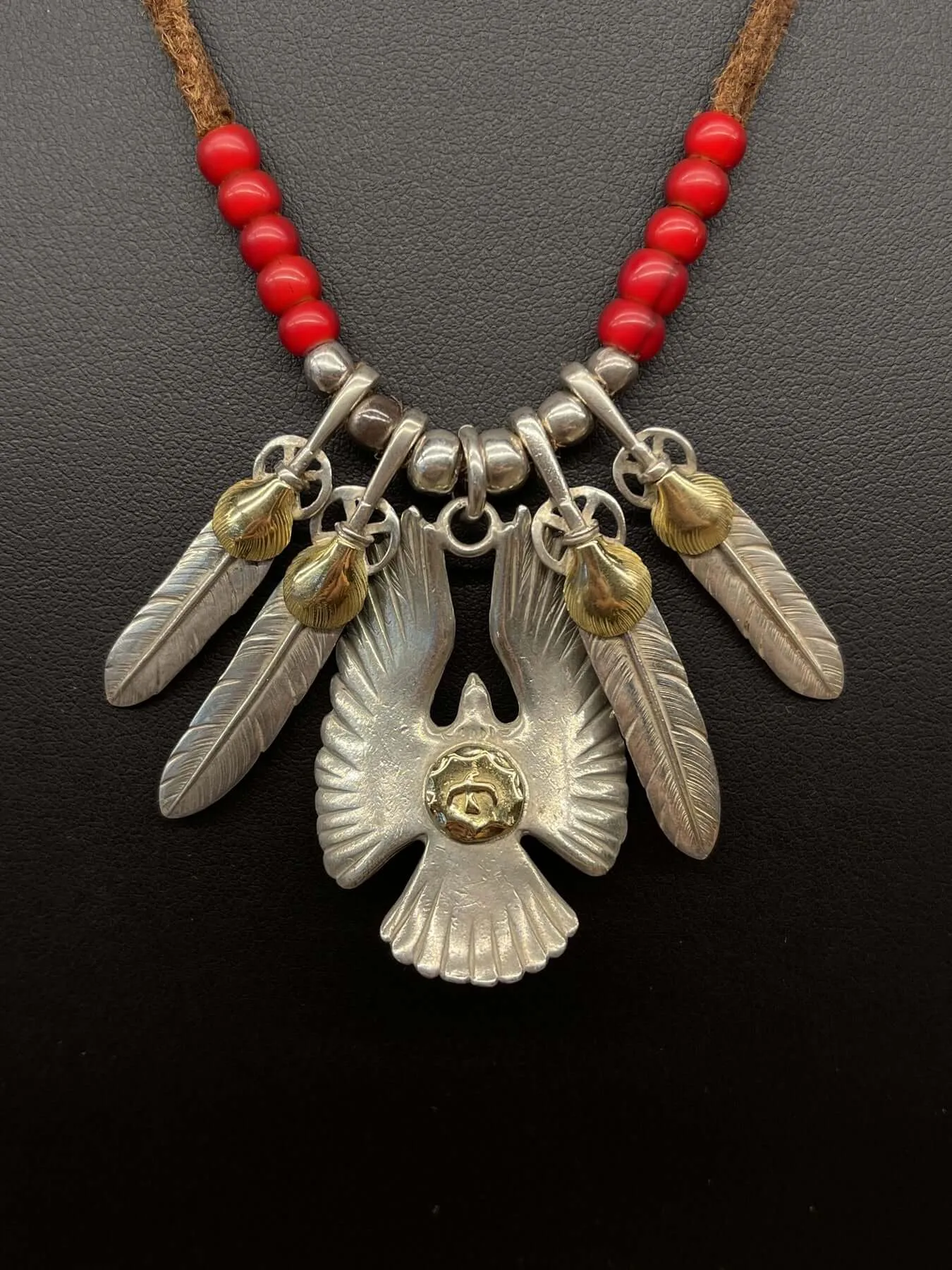 Goros Eagle Pendant Setup With Leather Cord