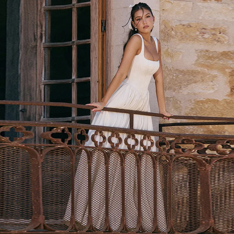Graceful Full-Length Solid Maxi Dress with Timeless Elegance