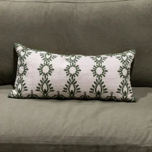 Green Stitch Medallion Pillow
