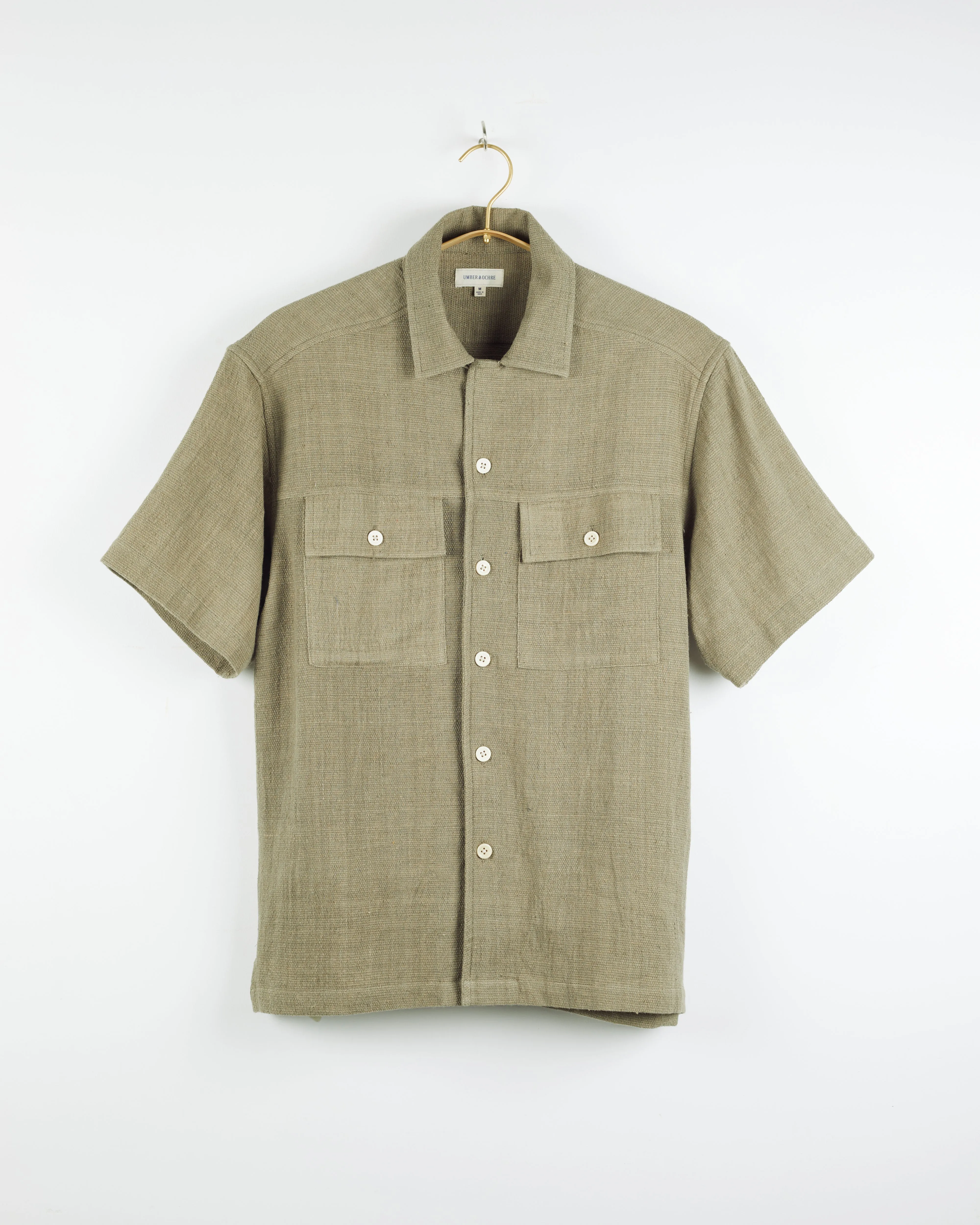 Harshil Two-Pocket Shirt in Lightweight Honeycomb Sage