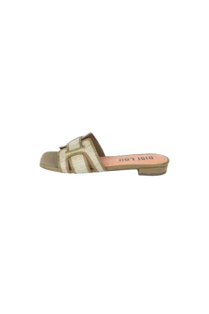 HOLLY FLAT SANDALS - KAKI GREEN