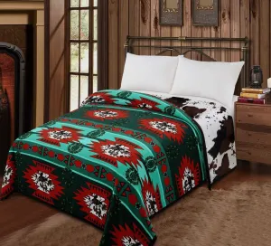 HUGE King Southwest LUXURY flannel BLANKET