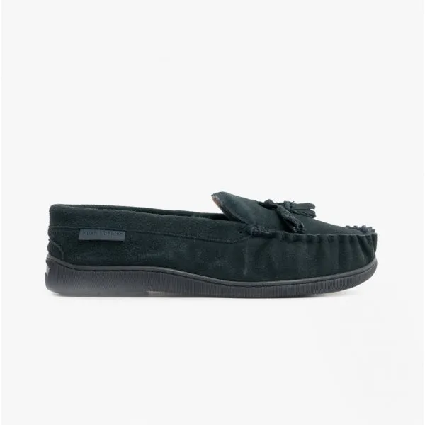 Hush Puppies LINUS Mens Suede Moccasins Navy
