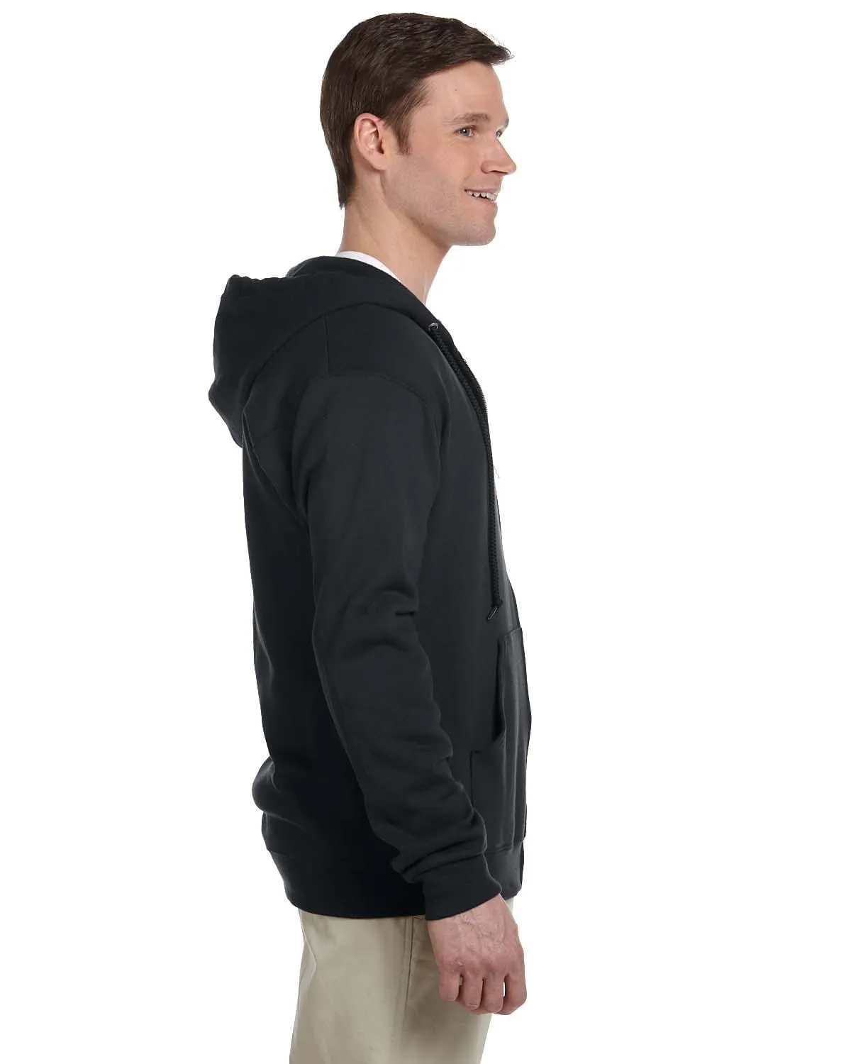 Jerzees Lightweight Full-Zip Hooded Sweatshirt | Black