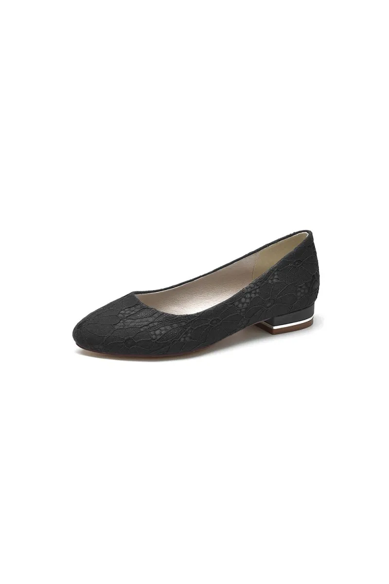 Lace Round Toe Flats