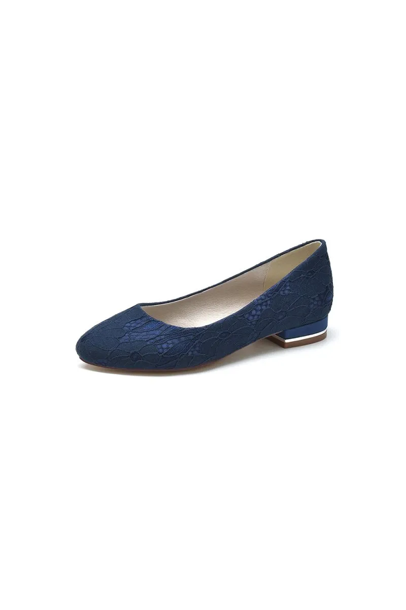 Lace Round Toe Flats