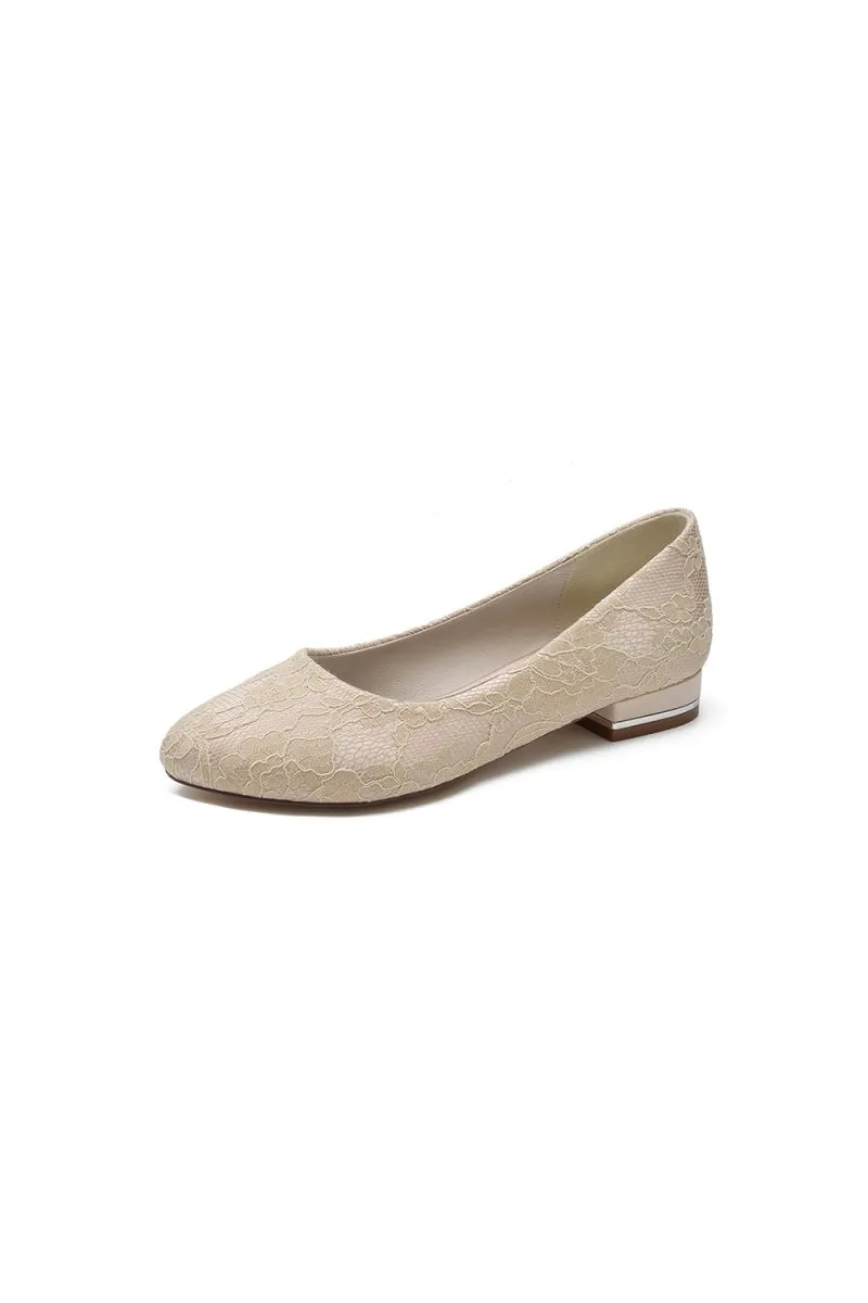 Lace Round Toe Flats