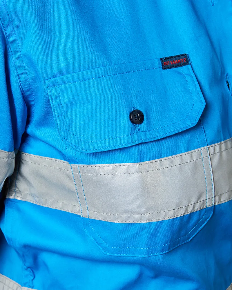 Ladies Hi Vis Lightweight LS Shirt - Blue/Navy
