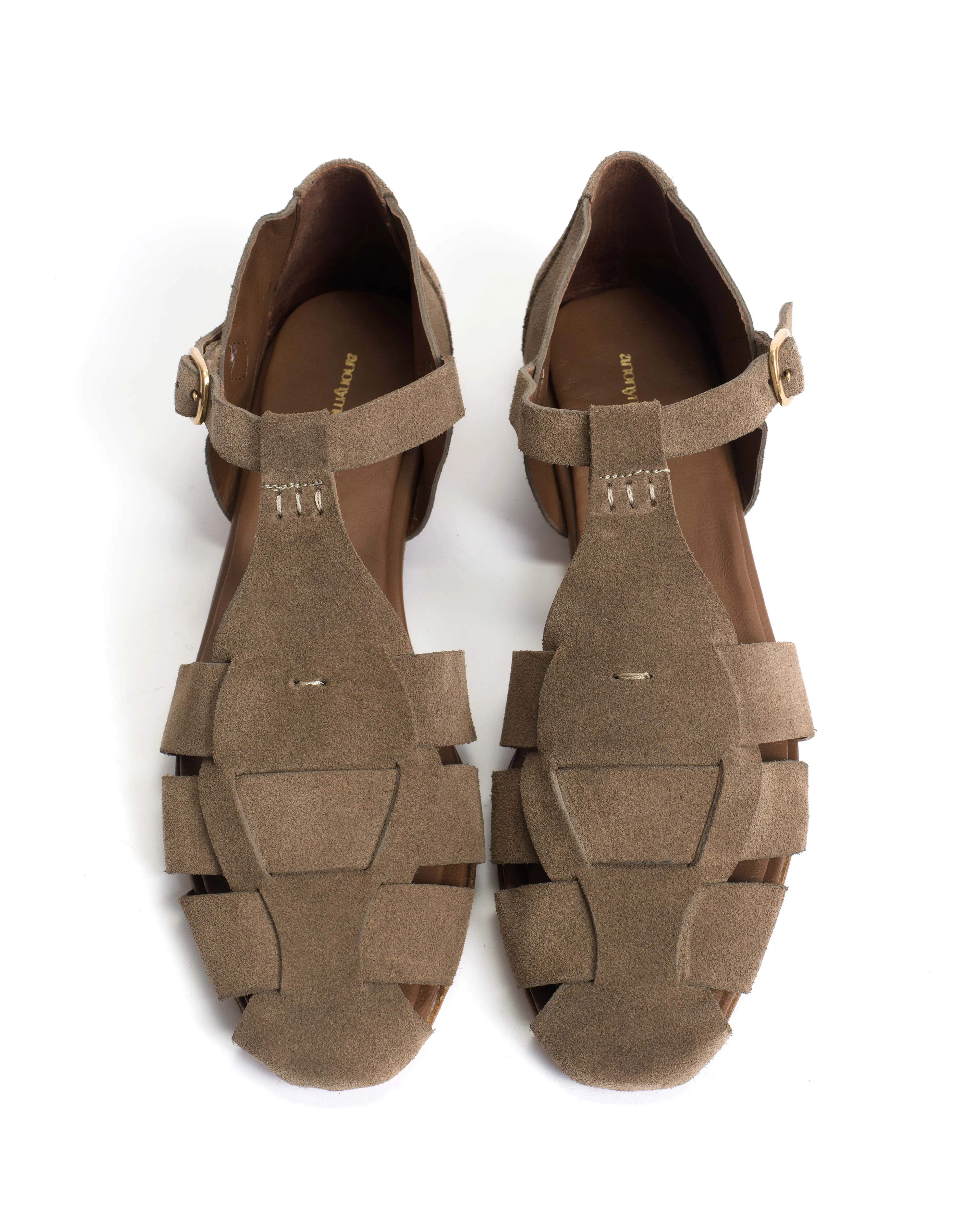 Lain flats Calf suede Mushroom