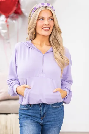 Lavender Lightweight 1/2 Zip Hoodie