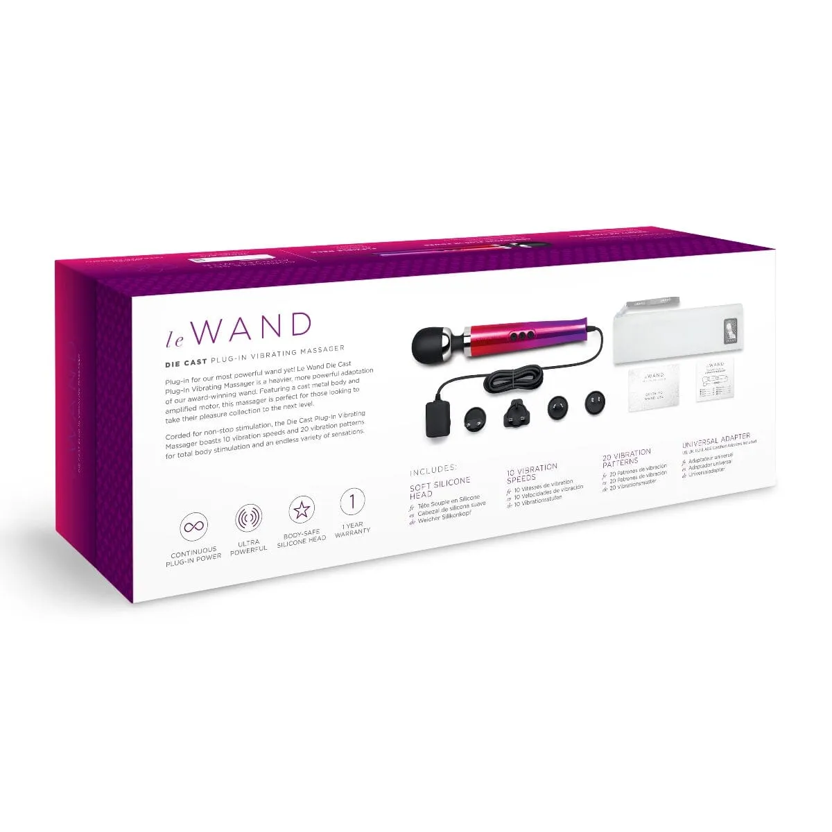 Le Wand Ombre Diecast Luxury Vibrating Massager – Ergonomic Design & Chic Silver Finish