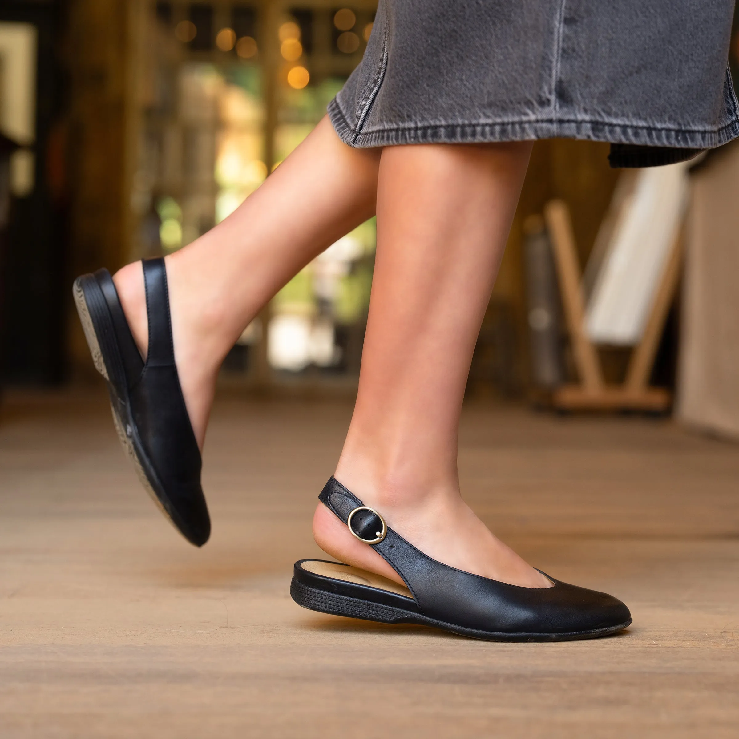 Lea Black Burnished Nappa