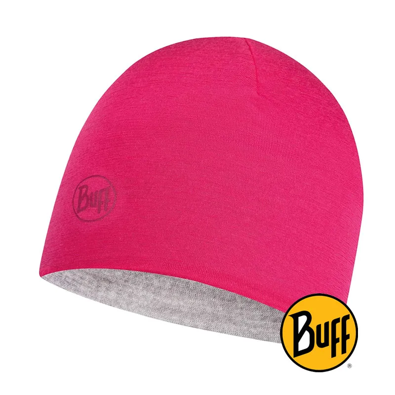 Lightweight Merino Wool Reversible Wild Pink-Light Grey