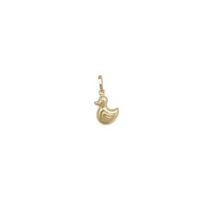 Lightweight Puffy Duck Pendant (14K)