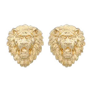 Lion Head Post Earrings - Large