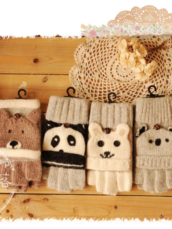 luxury little animals mittens