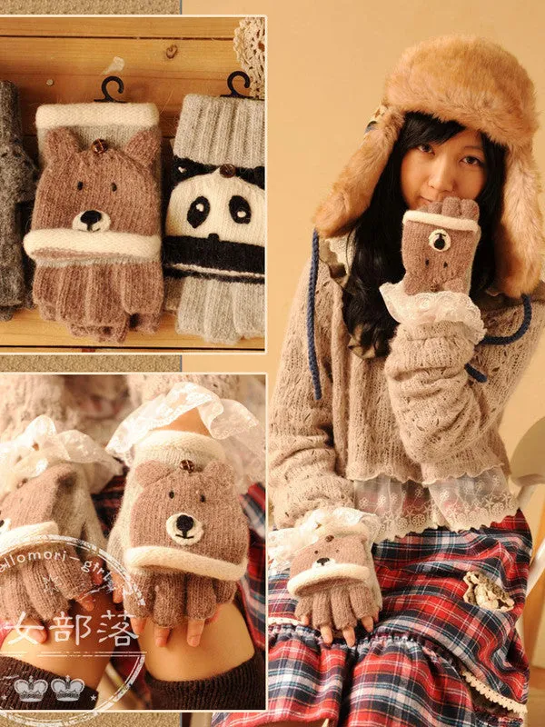 luxury little animals mittens