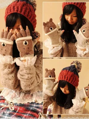luxury little animals mittens