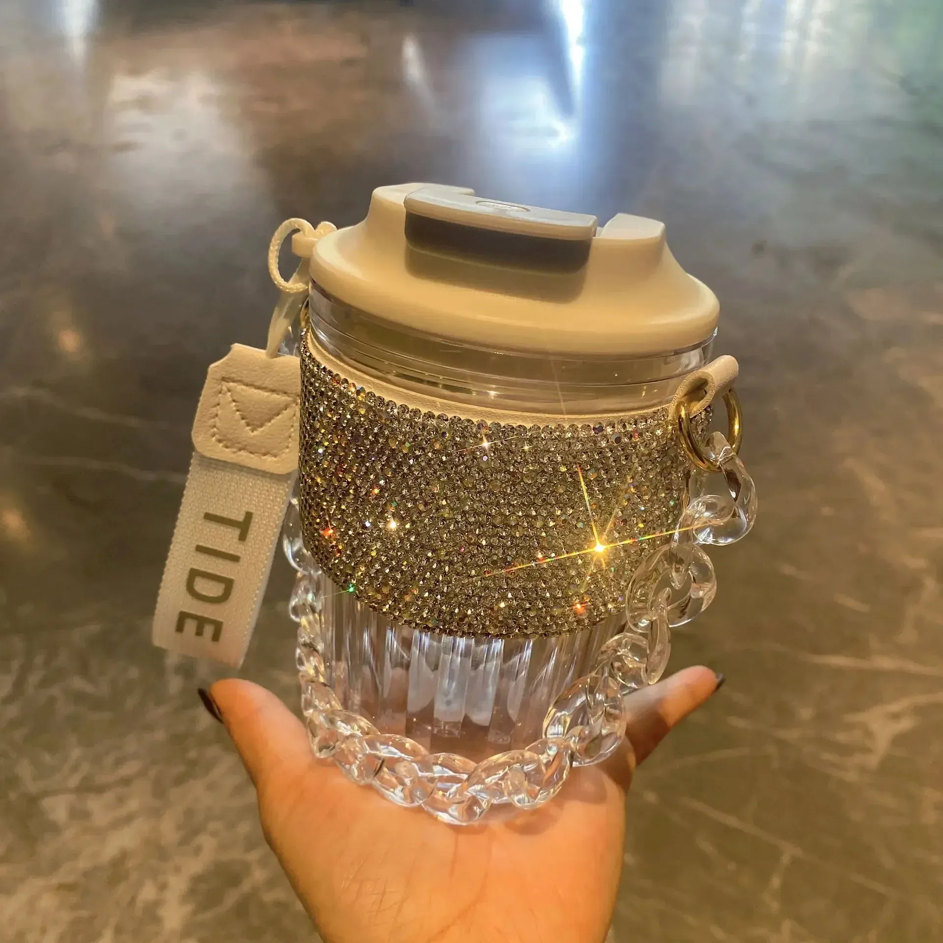 Luxury Rhinestone Portable Water Bottle