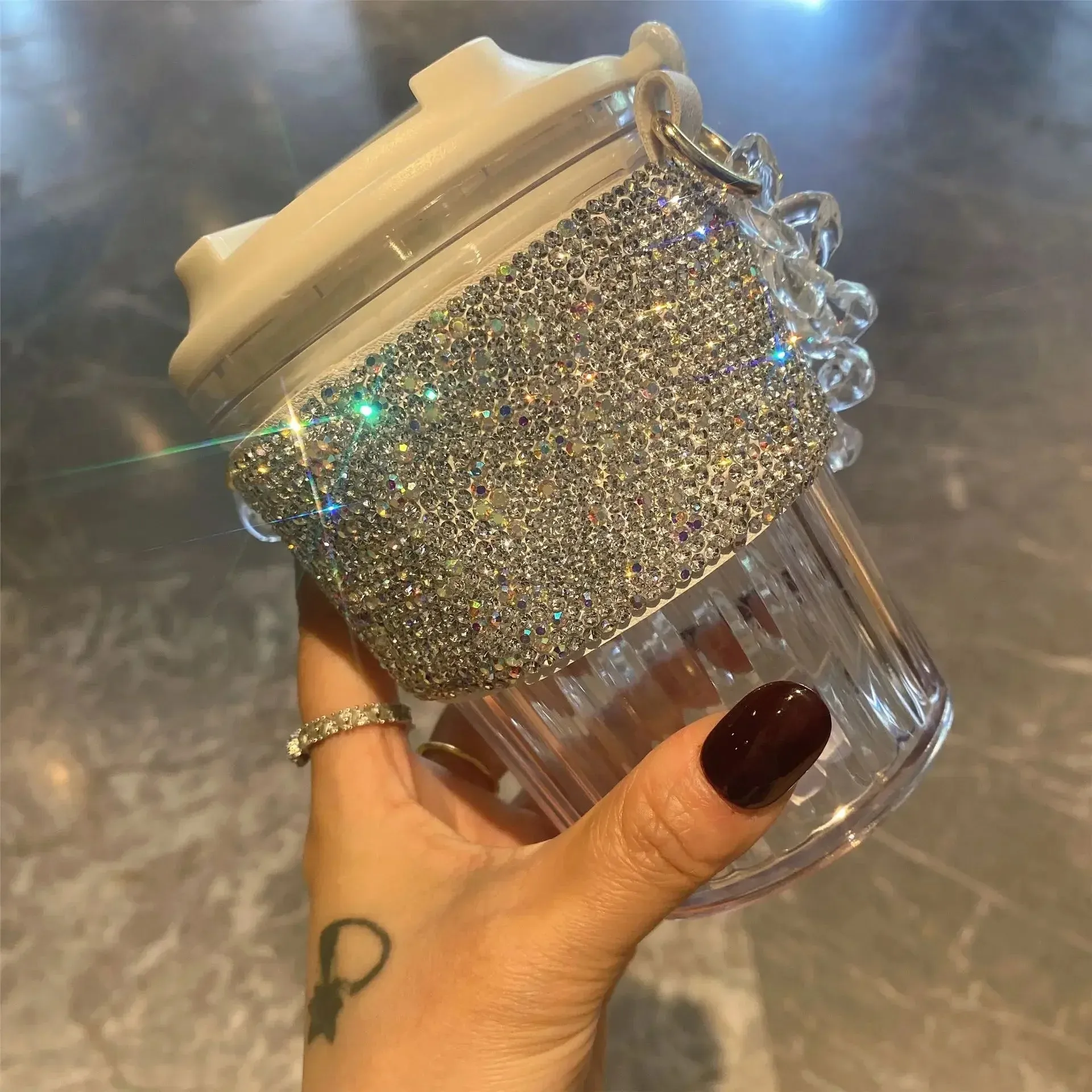 Luxury Rhinestone Portable Water Bottle