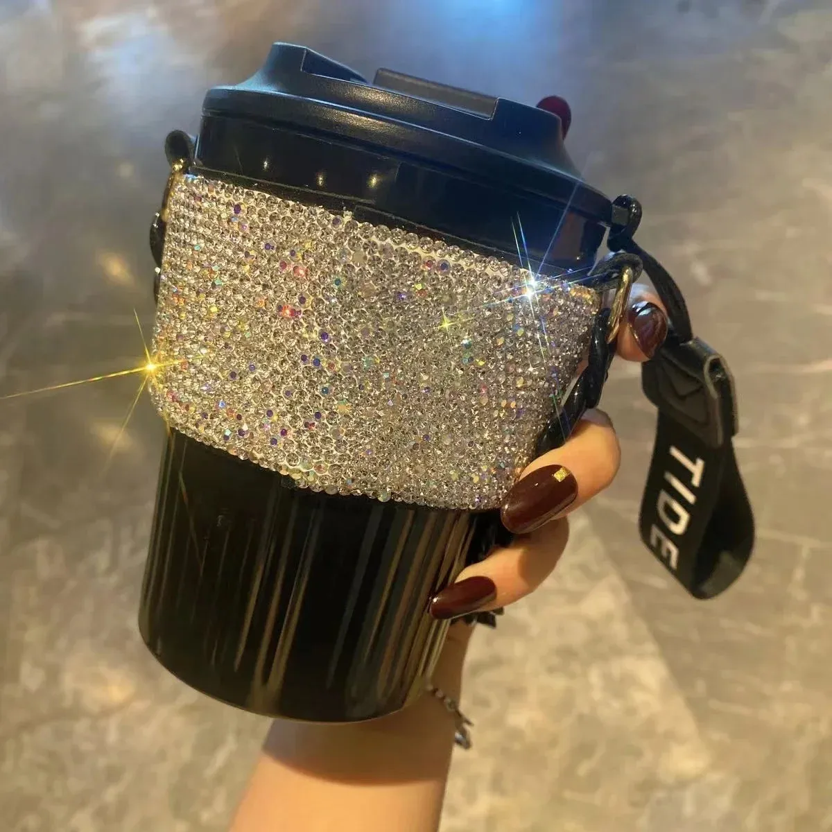 Luxury Rhinestone Portable Water Bottle