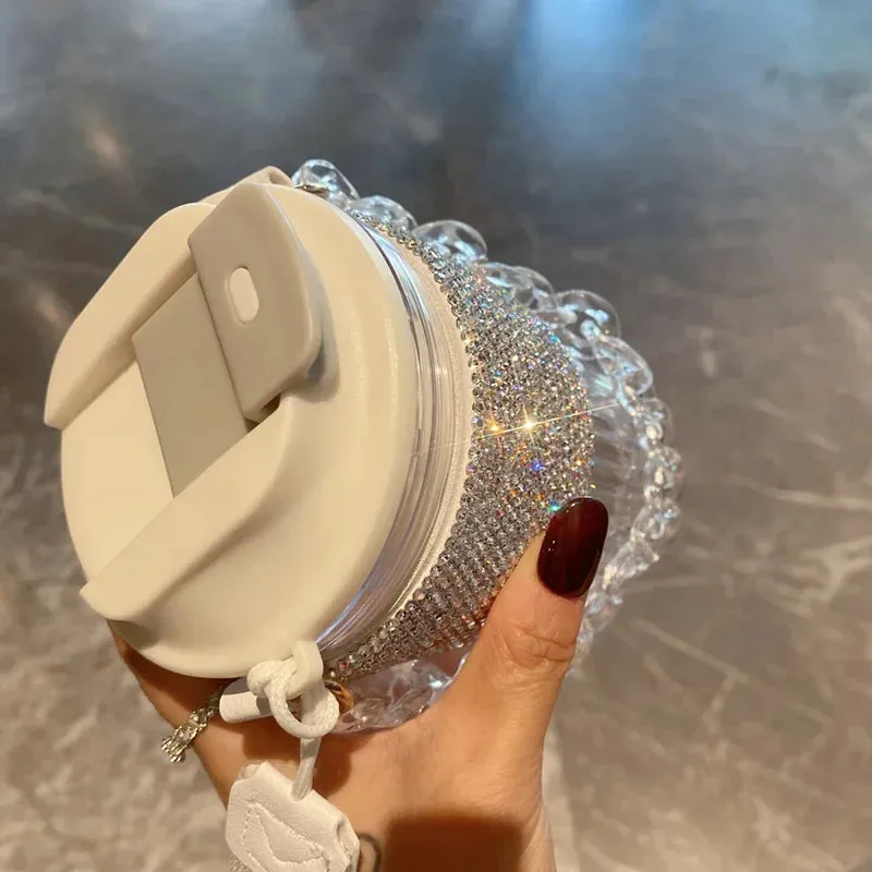 Luxury Rhinestone Portable Water Bottle