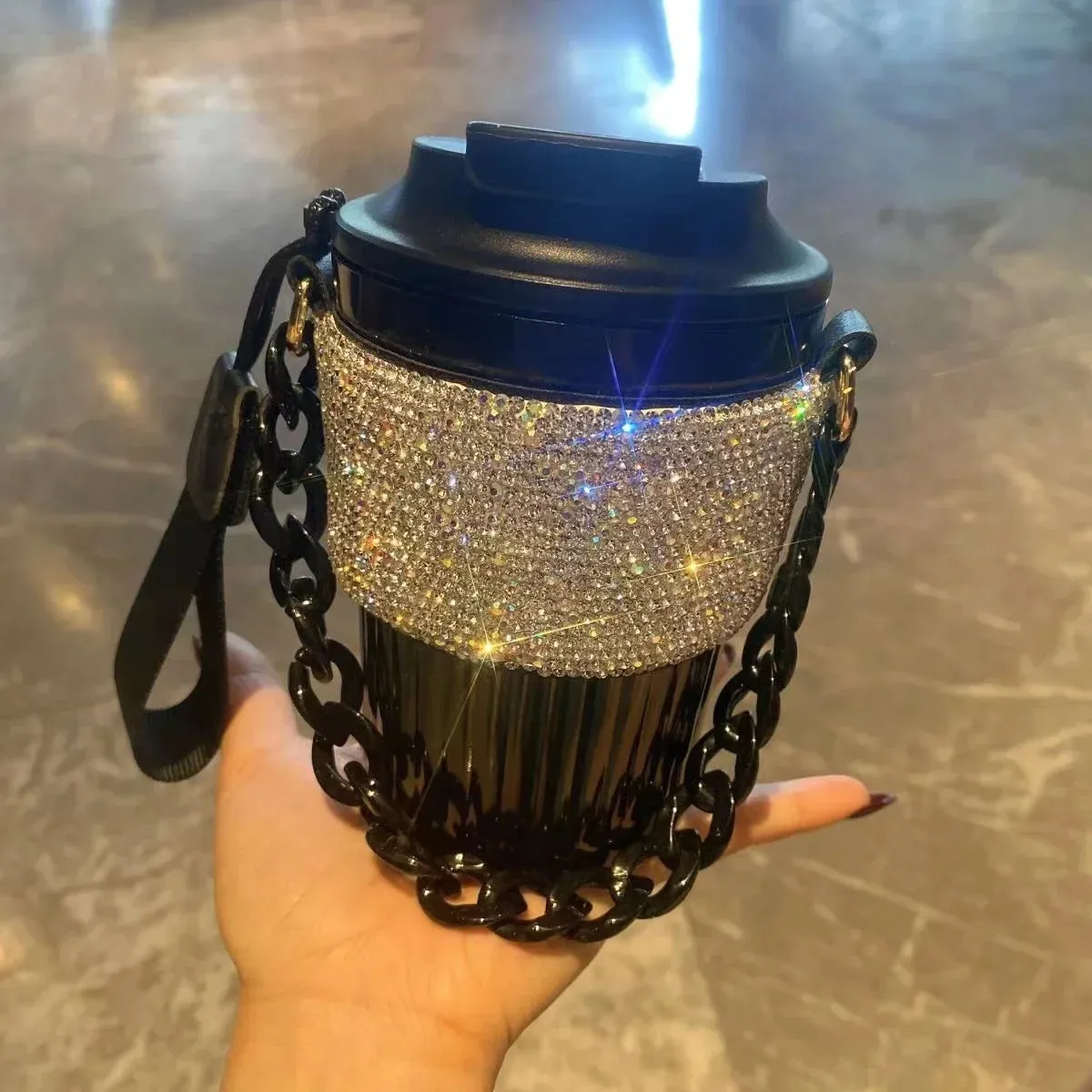 Luxury Rhinestone Portable Water Bottle
