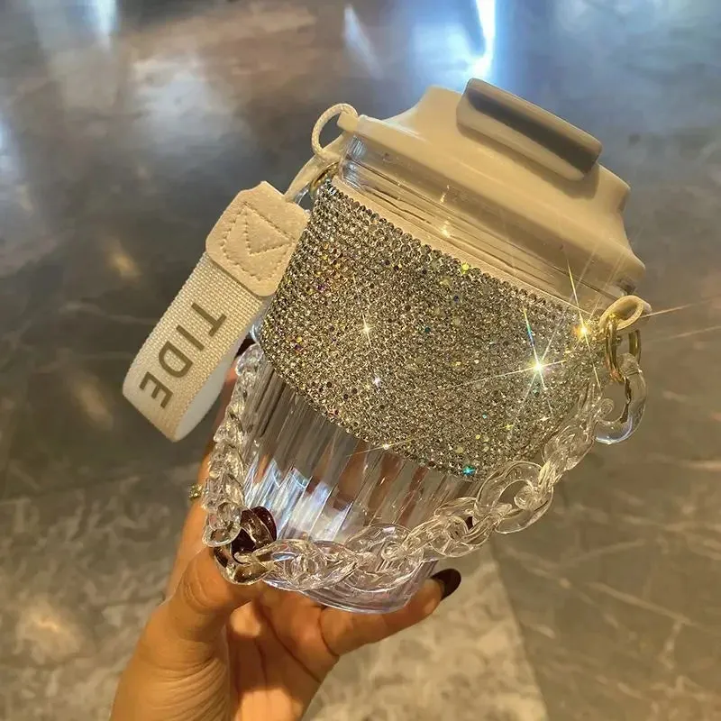 Luxury Rhinestone Portable Water Bottle