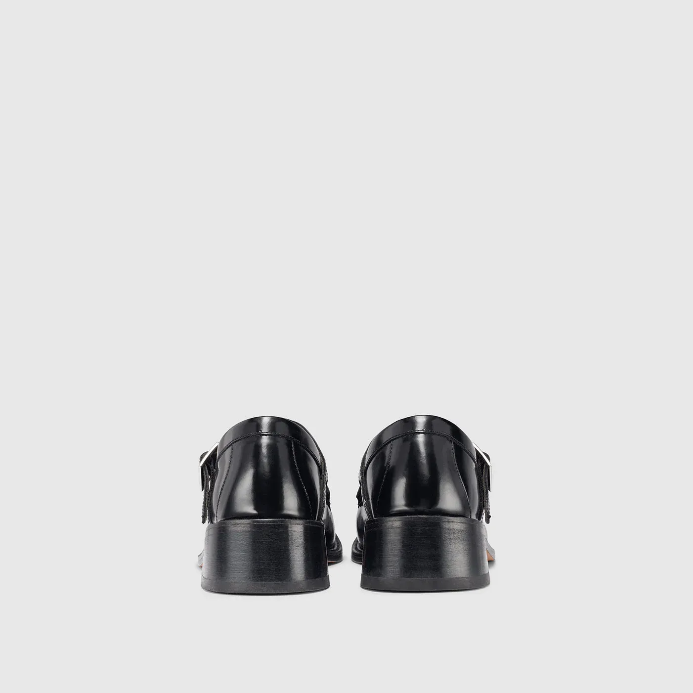 Mary Jane Heel Loafer in Black