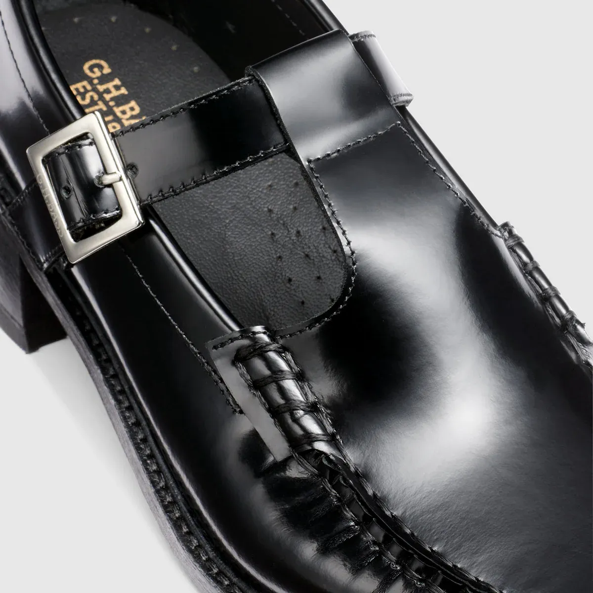 Mary Jane Heel Loafer in Black