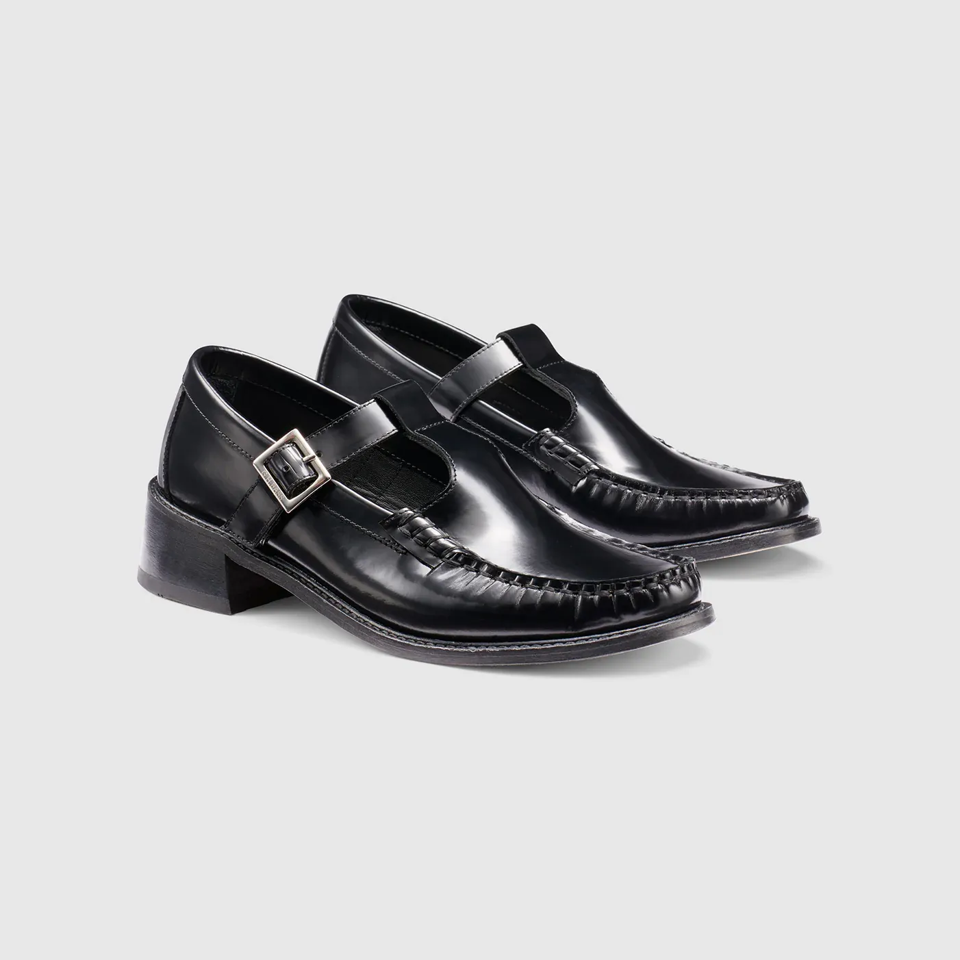 Mary Jane Heel Loafer in Black